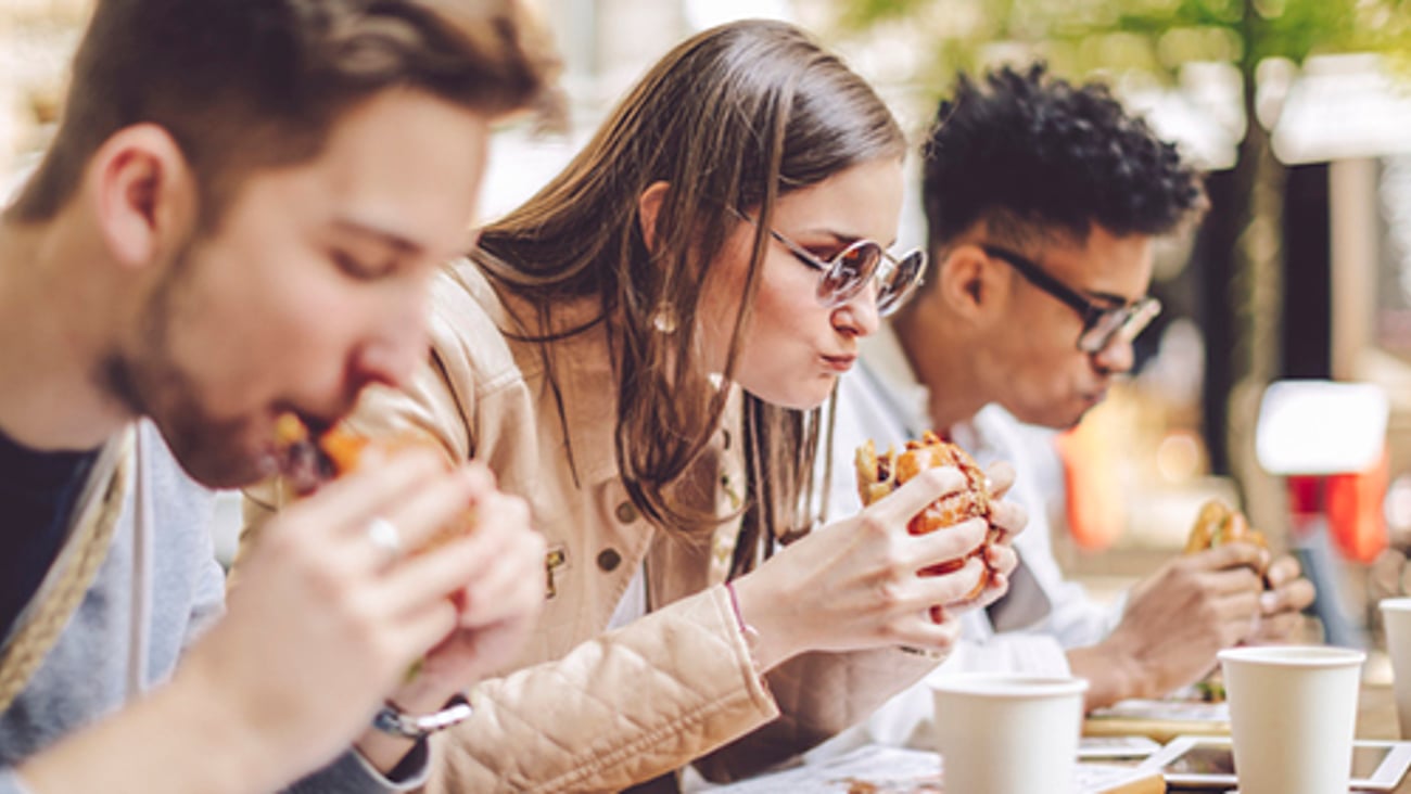 Millennials eating