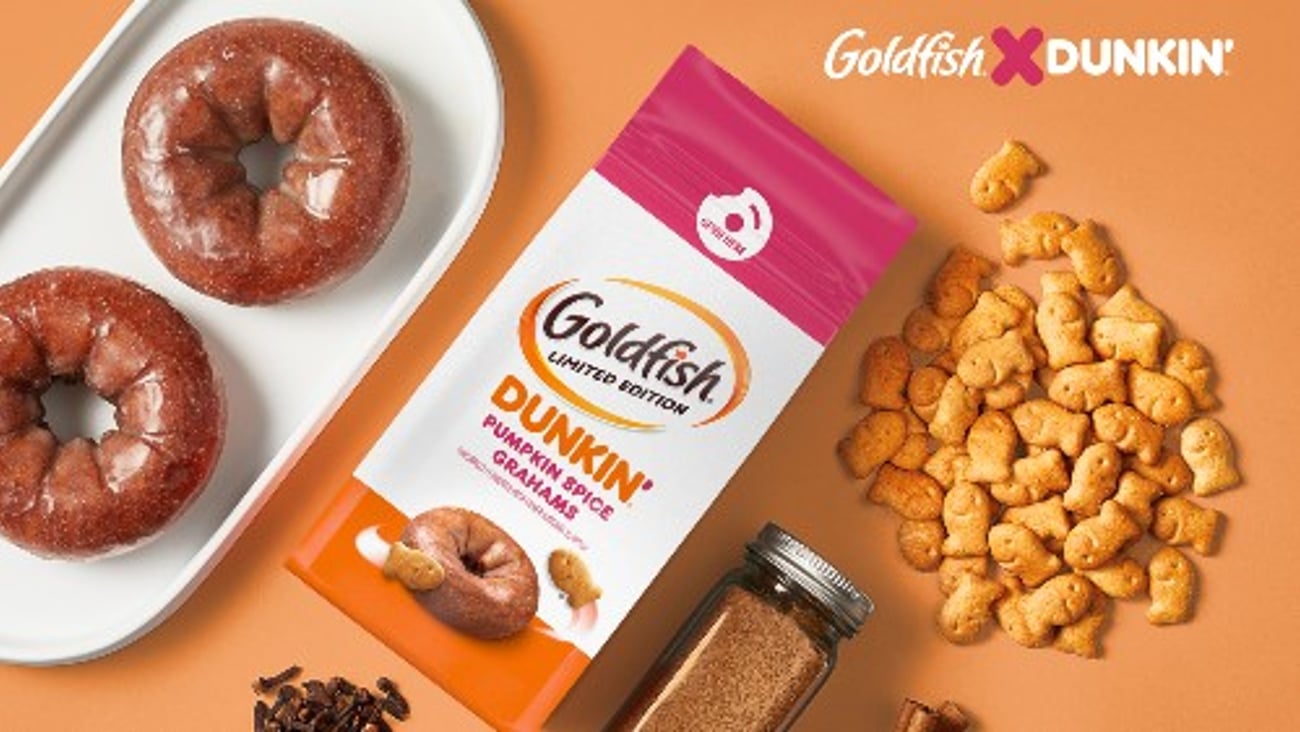 Pepperidge Farm Pumpkin Spice Goldfish and donuts