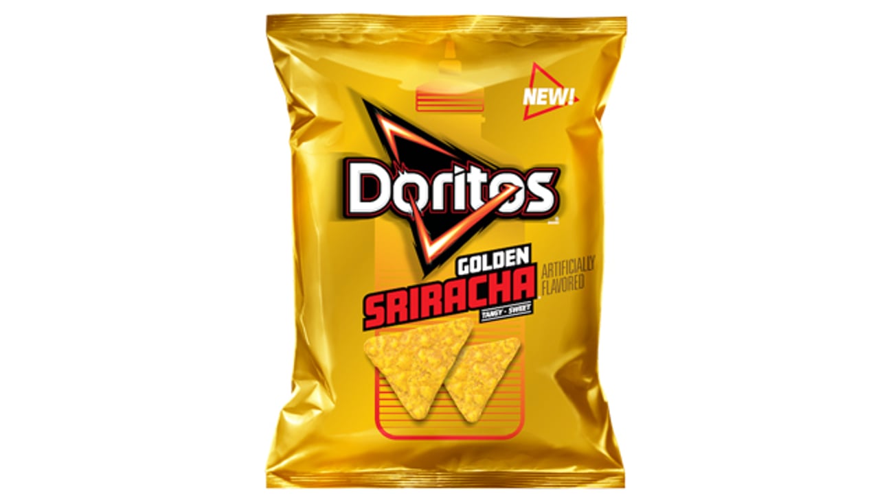 A bag of Doritos Golden Sriracha