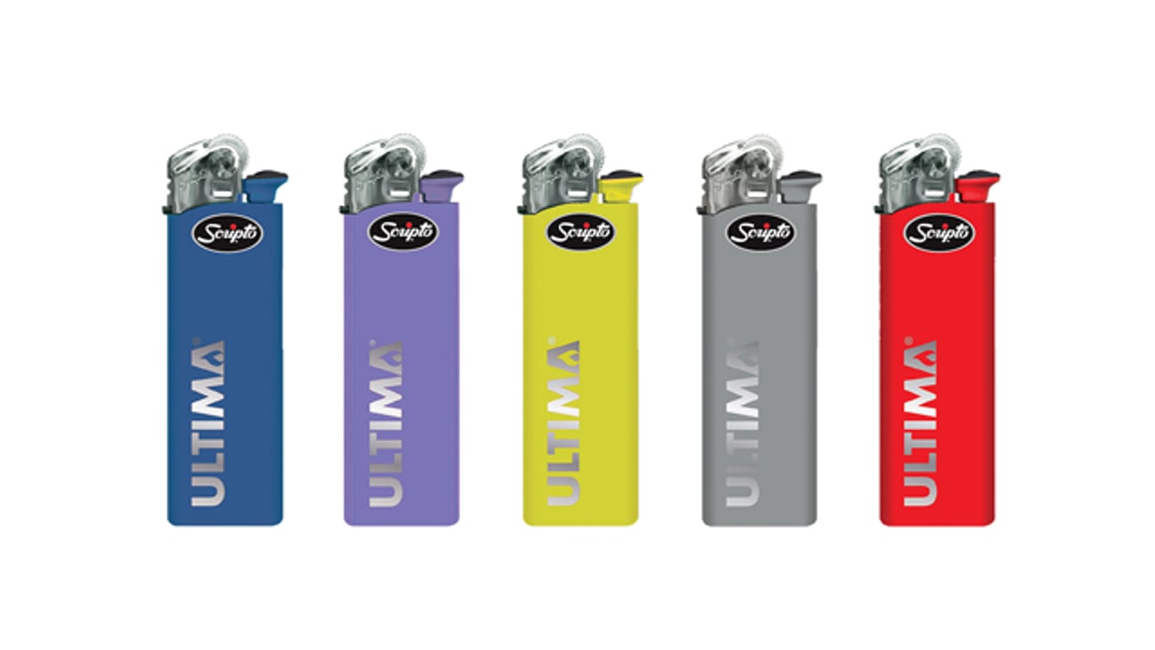 Five different Scripto Ultima Pocket Lighters
