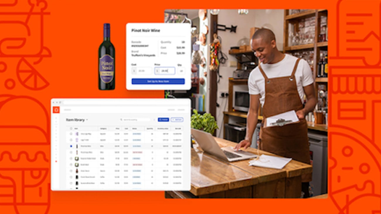 A foodservice employee working with the Toast for Retail platform 
