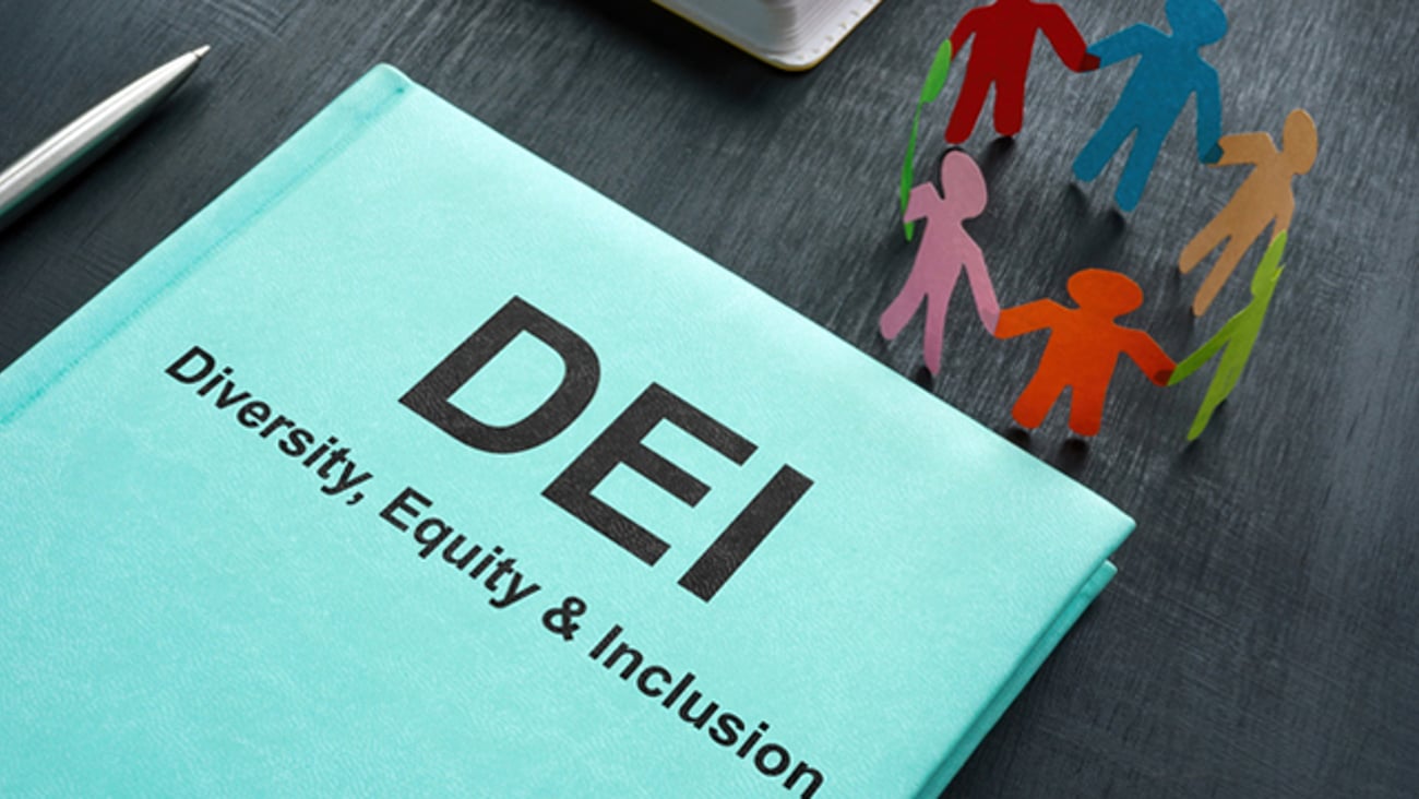 DEI written on a book or manual