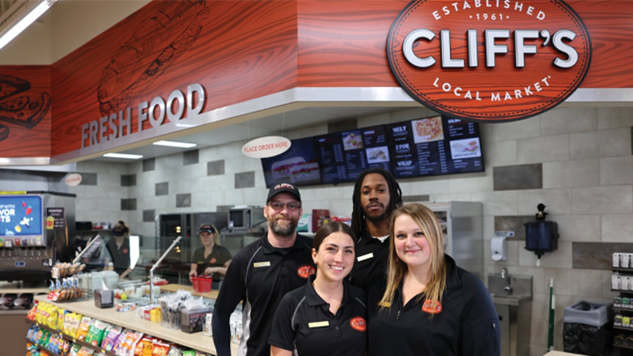 Four members of Cliff Local Market's foodservice team
