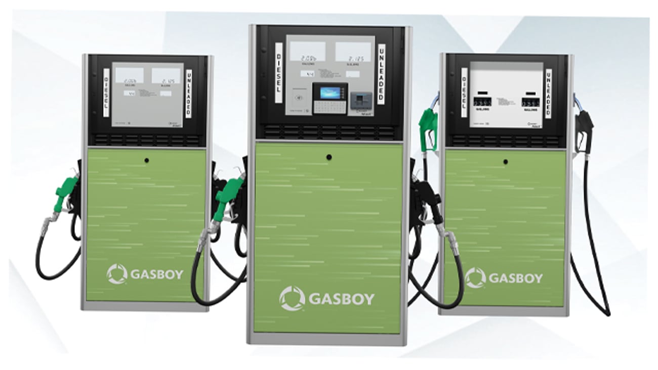 Three dispensers in the Gasboy AtlasX Series of Dispensers