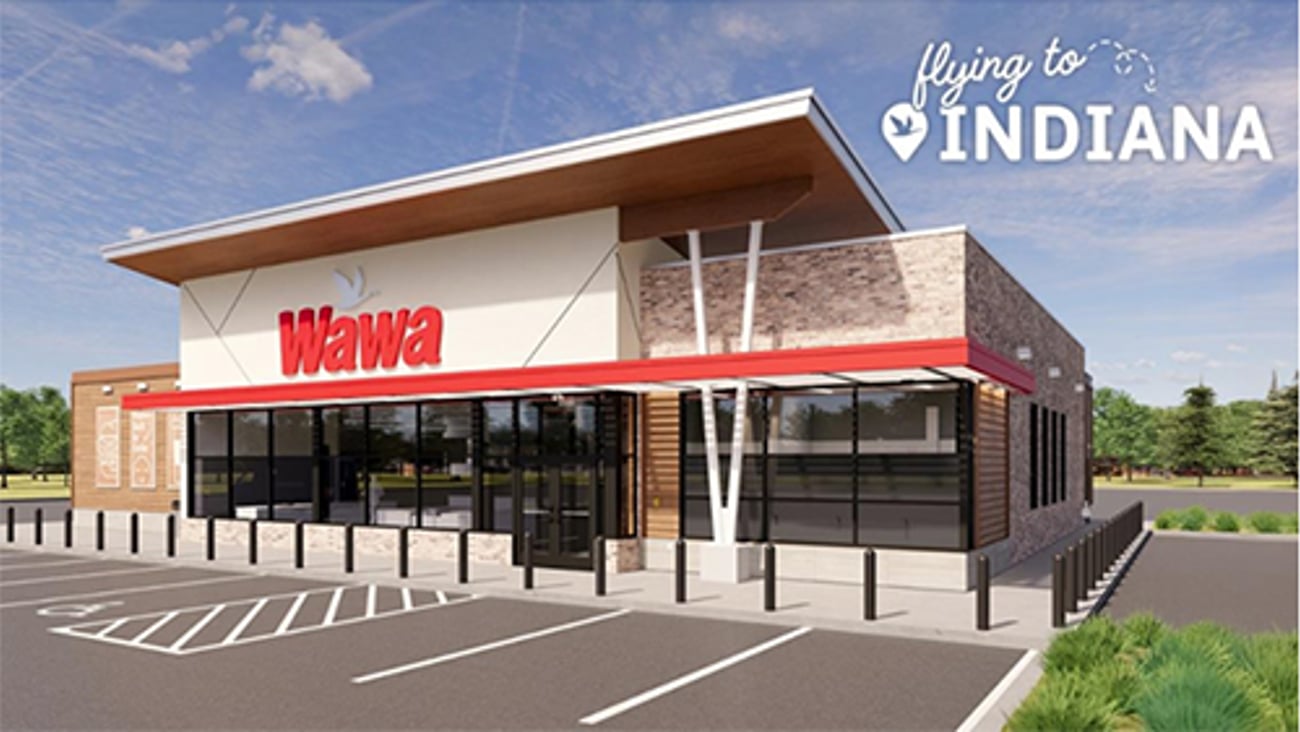 Wawa storefront model in Indiana