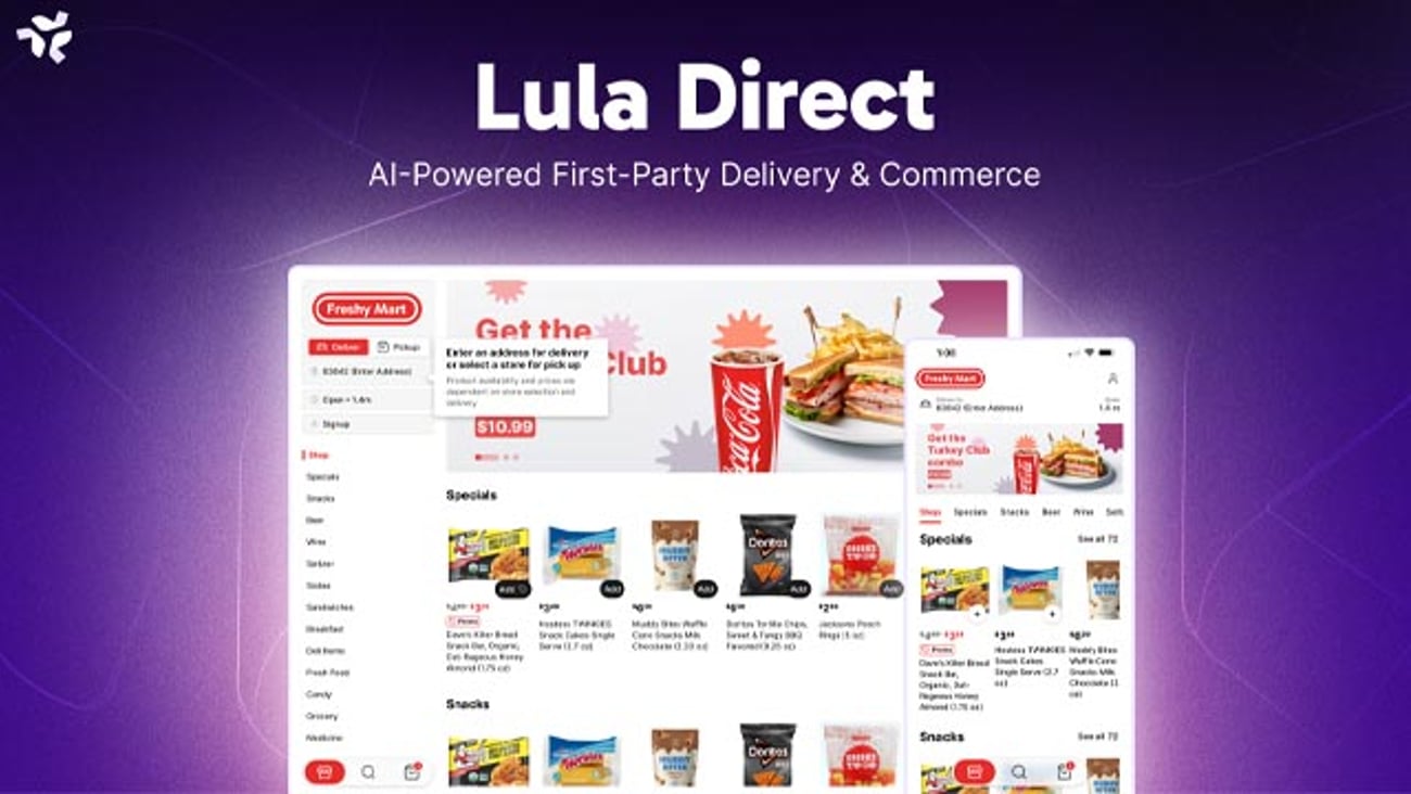 An example of retailer's first party ordering menu