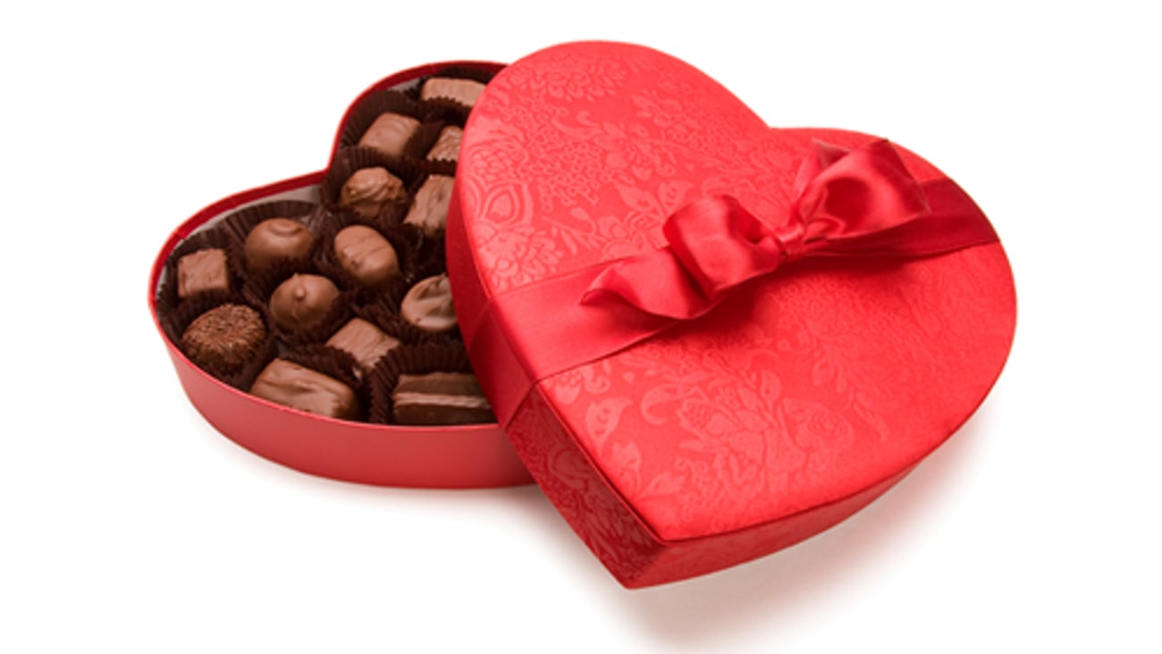 heart-shaped box of chocolates