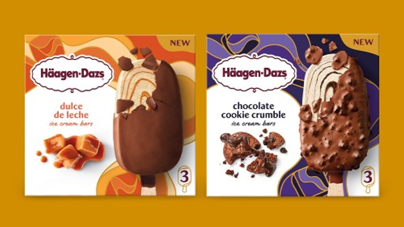 Haagen-Dazs Dulce de Leche and Chocolate Cookies Crumble Ice Cream Bars