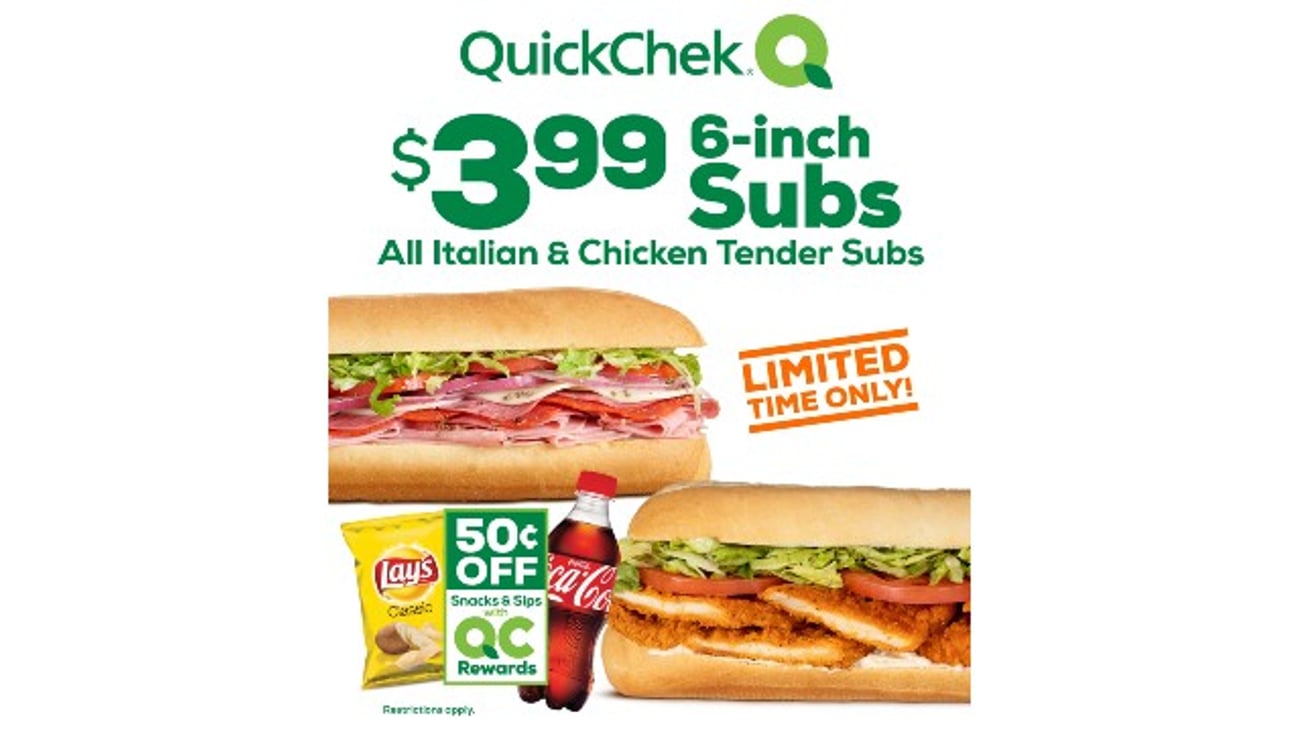 QuickChek Discounted Subs promotional banner