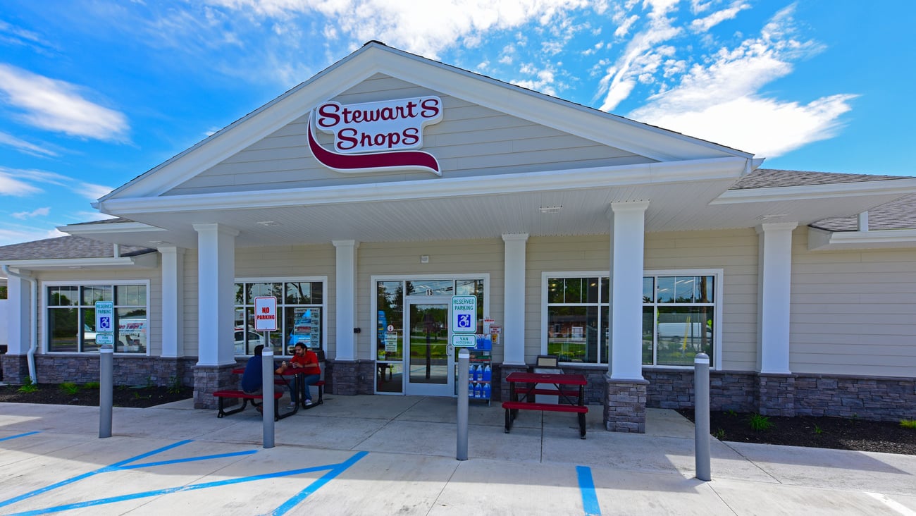 COBLESKILL, NEW YORK - JUNE 9 2017: Stewart's Shops are a chain of highway gas and convenience stores throughout the Northeastern US; Shutterstock ID 681303427