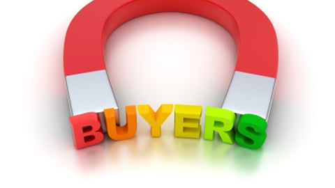 An image of a magnet attracting the word buyers