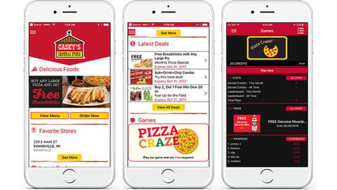 Casey's General Store mobile app interface