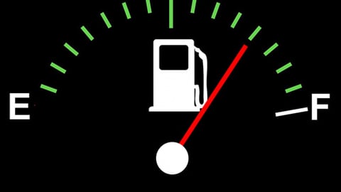 An image of a car's gas gauge