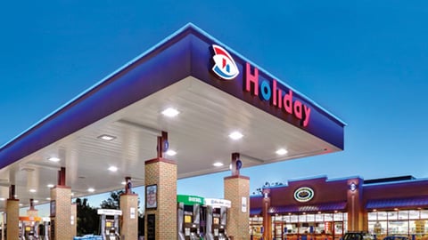 The exterior of a Holiday Stationstores gas station and convenience store