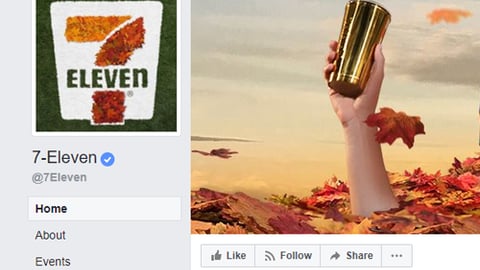 A screenshot of 7-Eleven's Facebook page