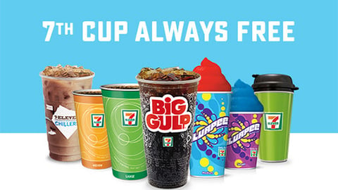 7-Eleven promotion for seventh beverage free