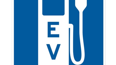 An electric vehicle charging station sign