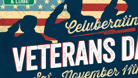 Flyer for Quaker Steak & Lube's Veterans Day promotion