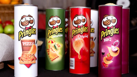 Four flavors of Pringles to stack