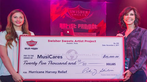 Swisher Sweets presents check to Music Cares