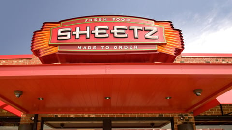 An exterior sign for a Sheetz Inc. convenience store