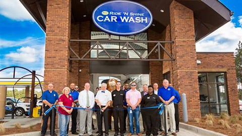 Spinx's Ride 'N' Shine tunnel car wash ribbon-cutting ceremony