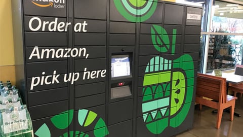 Amazon Lockers at a Whole Foods Market