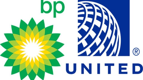 BP and United Airlines logos