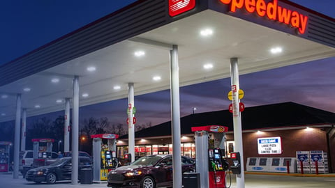 The exterior of a Speedway gas station