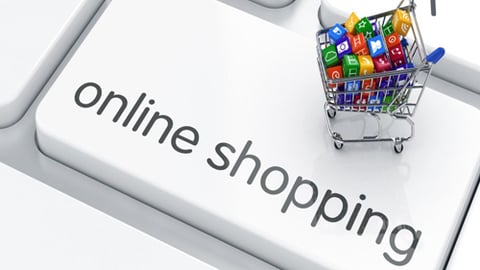 online shopping image on a keyboard