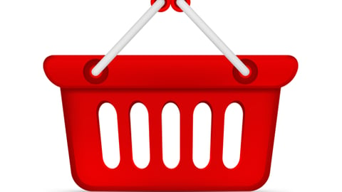 red shopping basket