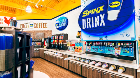 Interior of Spinx convenience store