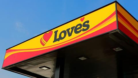 A Love's travel stop canopy