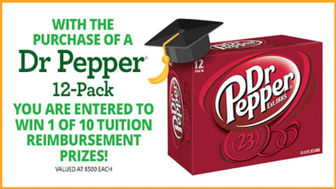 Yesway Dr Pepper tuition reimbursement grant sweepstakes