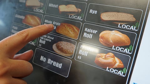 Rutter's local options for bread displayed on kiosk