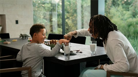 Musician Wiz Khalifa and his five-year-old son, Sebastian, in the brand's newest TV ad for "Stay Playful."