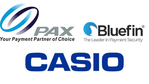 PAX, Bluefin and Casio logos