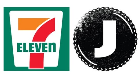 Logos for 7-Eleven and Jones Soda Co.