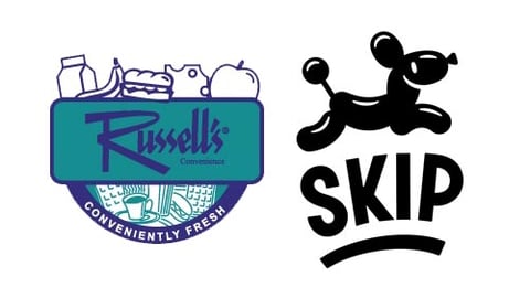 Logos for Russell's Convenience and Skip