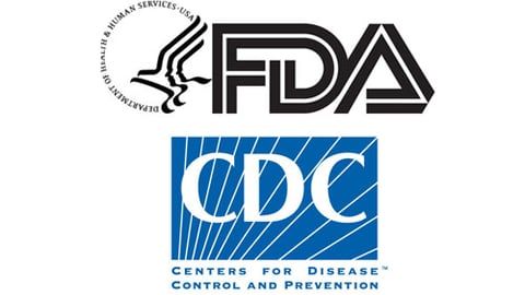 Logos for the FDA and CDC