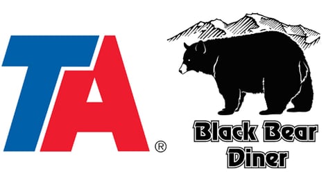 Logos for TravelCenters of America and Black Bear Diner