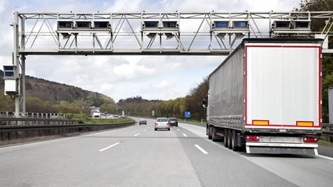 A truck on a highway