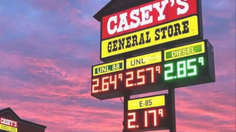 Casey's General Stores fuel sign