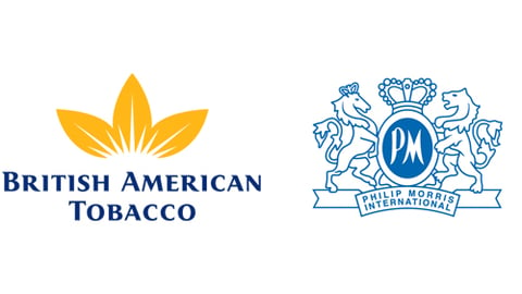 Logos for British American Tobacco and Philip Morris International