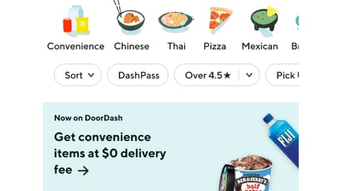 DoorDash Convenience Delivery Option