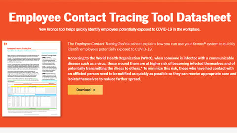 Kronos Inc.'s Employee Contact-tracing Capability 