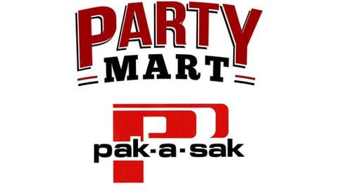 Logos for Party Mart and Pak-a-Sak