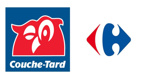 Couche-Tard and Carrefour logos