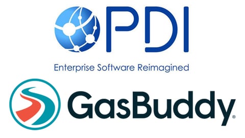 Logos for PDI and GasBuddy 