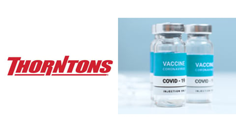 Thorntons logo and the COVID-19 vaccine